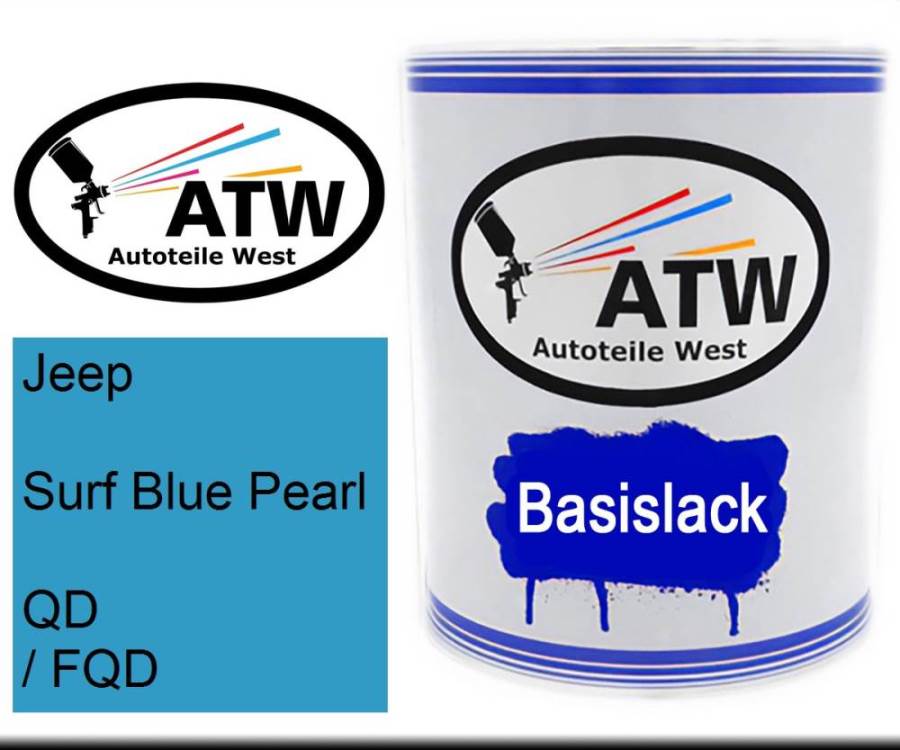 Jeep, Surf Blue Pearl, QD / FQD: 1L Lackdose, von ATW Autoteile West.